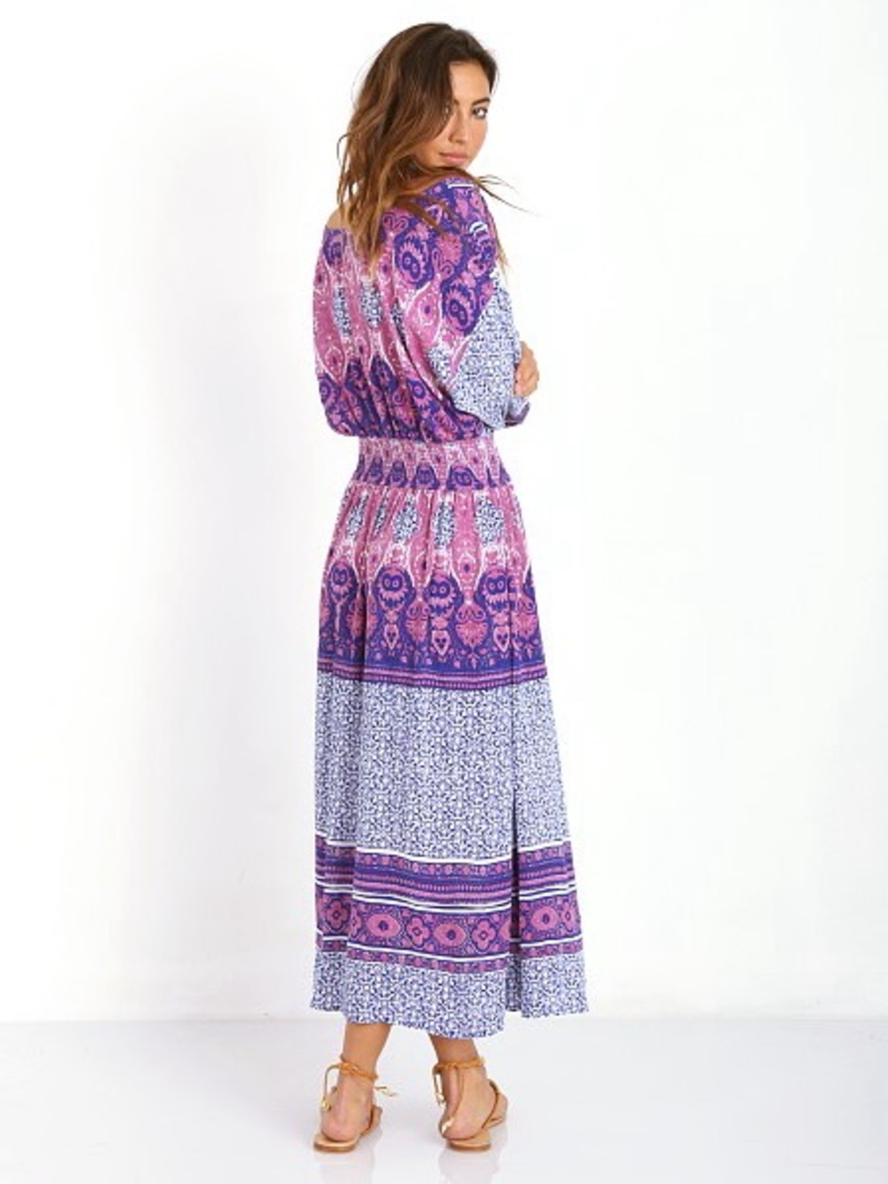 Free People She's A Lady Dress Royal Reversible Maxi Dress L